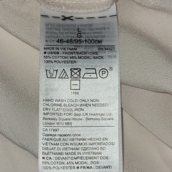 Banana Republic Sleeveless Blouse Womens Large Cream Pleated Shear Back Flowy - Picture 8 of 8